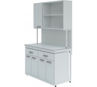 Стол лабораторный с шкафом-надстройкой